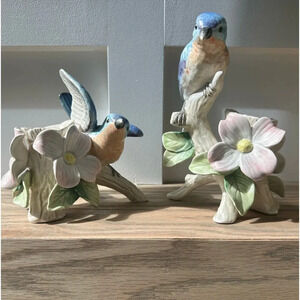 Fitz & Floyd Blue Bird in a Tree with Flowers Porcelain China
Candle Holders